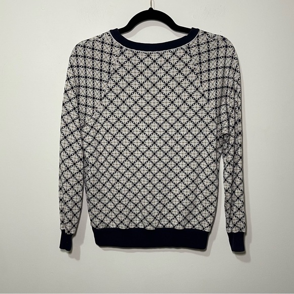 MARC by Marc Jacobs women's navy and white Andrea Jacquard long sleeve sweater S - Picture 8 of 8